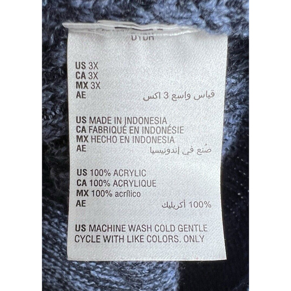 Style & Co Womens Indigo Blue Envelope-Neck Long Sleeve Tunic Sweater 3X - Picture 6 of 7